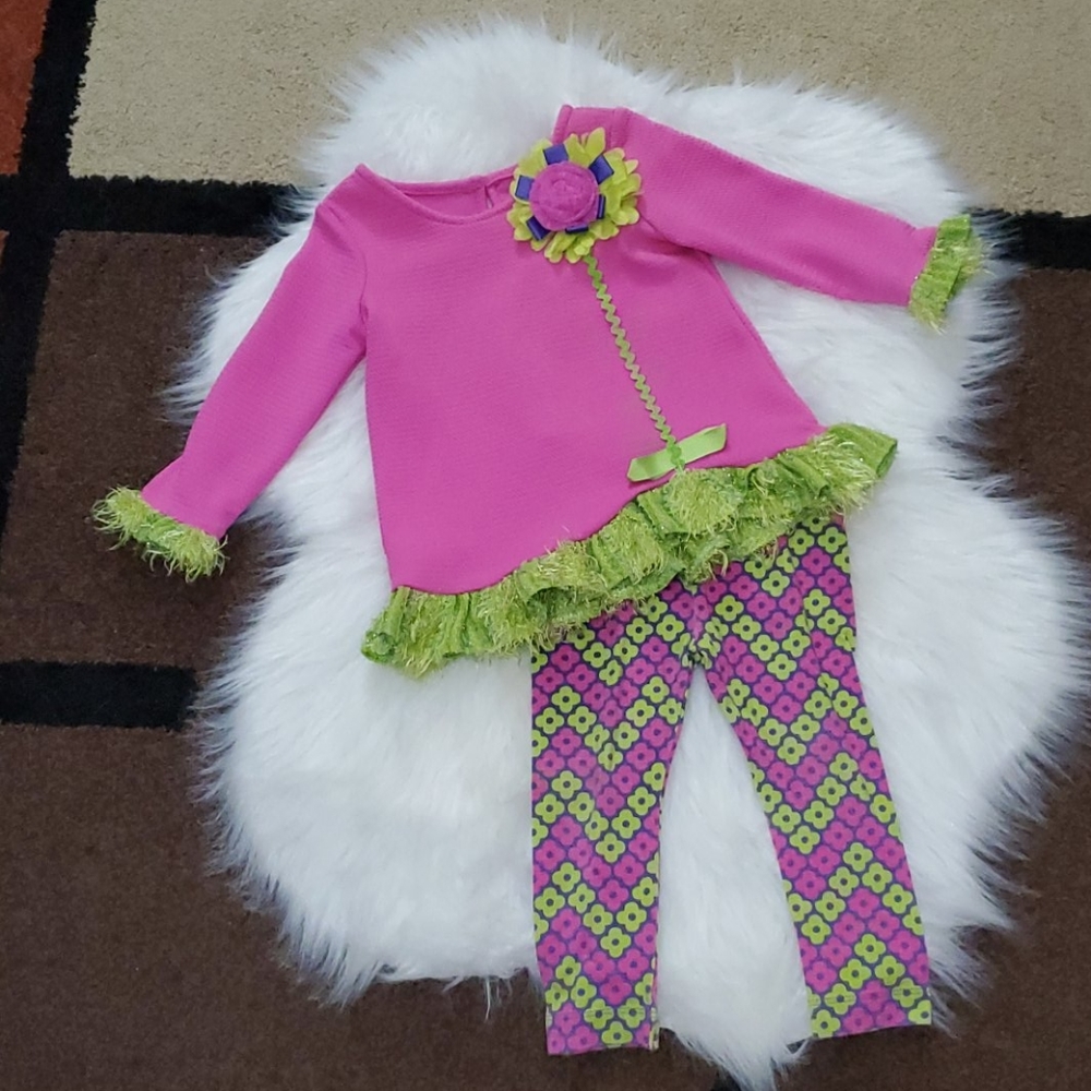 Girls Counting Daisies floral matching set 18M